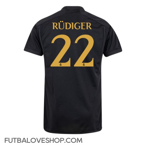 Dres Real Madrid Antonio Rudiger #22 Tretina 2023-24 Krátky Rukáv